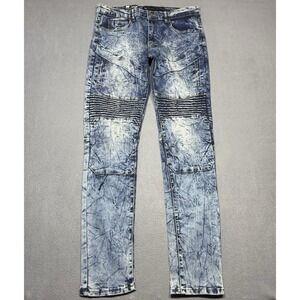 Waimea Jeans Mens 34x32 Skinny Fit Distressed Wash Stretch Denim NEW